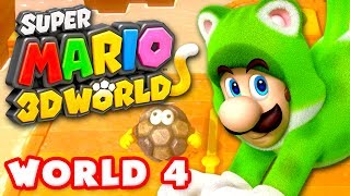 Super Mario 3D World  World 4 100 Nintendo Wii U Gameplay Walkthrough [upl. by Kcirddet]