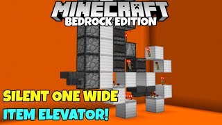 Minecraft Bedrock SILENT Item Elevator One Wide Tileable Tutorial MCPE Xbox Pc [upl. by Alis]