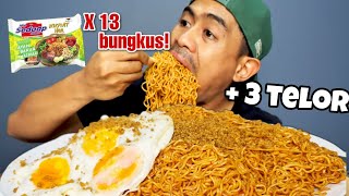 MUKBANG 13 BUNGKUS MIE SEDAAP AYAM BAKAR LIMAU [upl. by Arria]