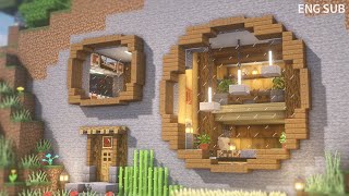 Minecraft How To Build a Cozy Mountain HouseSurvival Base Tutorial21  마인크래프트 건축 동굴집 절벽집 [upl. by Lednek]