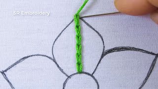 Hand Embroidery New Unique Flower Embroidery Design With Simple Easy Flower Stitch Tutorial [upl. by Sedicla]