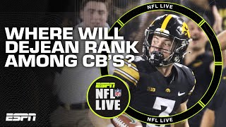 Where will Cooper DeJean rank among CBs after the Scouting Combine  NFL Live [upl. by Nahaj]