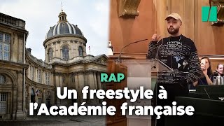 Le rappeur Oli déclame un freestyle sur le quotmonde de demainquot devant lAcadémie française [upl. by Onairotciv155]