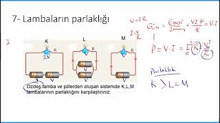 Lambalı devreler ışık verme ve parlaklık problem çözümü 8 [upl. by Eartha]