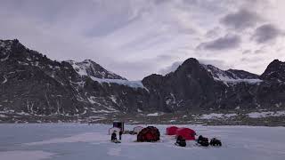 Evening chores basecamp at Lake Untersee Antarctica [upl. by Araet]