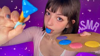 ASMR SPIT PAINTING COM TINTA COMESTÍVEL 🎨 😋 [upl. by Aikehs384]