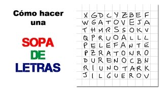 Como hacer una SOPA DE LETRAS fácil [upl. by Enaled507]