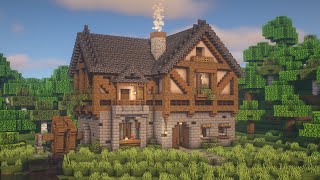 Minecraft Big Cottage House Tutorial [upl. by Adnovad]