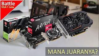 Nvidia GTX 1050 Ti BANTAI RX 580 Yang bener Battle VGA Harga 1 Juta  13 Jutaan 2024 [upl. by Annahsad]