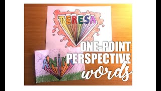 One Point Perspective Words  Art Project [upl. by Turner652]