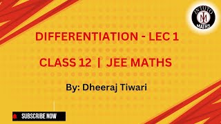 Differentiation class 12th L1  Jee maths  continuity and differentiability  Rd Sharma class 12th [upl. by Alauqahs547]