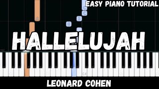 Leonard Cohen  Hallelujah Easy Piano Tutorial [upl. by Enived]