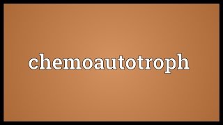 Chemoautotroph Meaning [upl. by Enitsej]