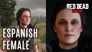 FEMALE CHARACTER CREATION SPANISH WOMAN RED DEAD REDEMPTIONONLINE [upl. by Sdlonyer]