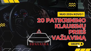 Regitros egzamino klausimai 20 patikrinimo klausimų prieš važiavimą B kategorija [upl. by Dotti]