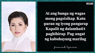 Regine Velasquez  Lipad Ng Pangarap Lyrics Framed Pira Pirasong Paraiso OST [upl. by Clarette]