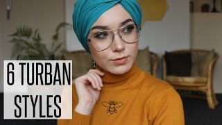 6 TURBAN STYLES with Chiffon Scarves  NABIILABEE [upl. by Nigen]