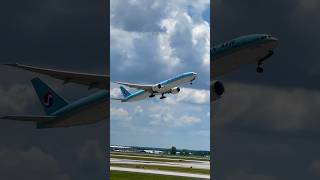 Korean Air Boeing 777 Takeoff  ATL Plane Spotting [upl. by Irwinn]