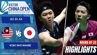 Lee Zii Jia MAS vs Koki Watanabe JPN  R32  China Open 2024 [upl. by Miksen425]