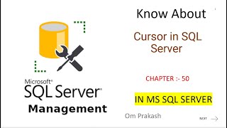 Cursor in SQL Server [upl. by Auqined]