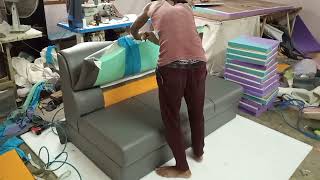 leather sofa Making  how to make leather sofa 2023 32 sofa making [upl. by Sumner924]