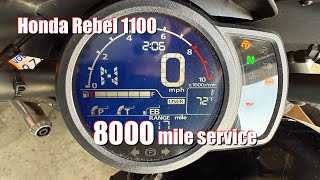 Honda Rebel 1100 8000 mile maintenance service [upl. by Neret91]