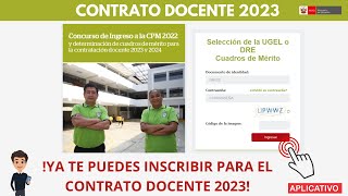 CONTRATO DOCENTE 2023  𝐈𝐍𝐒𝐂𝐑𝐈𝐏𝐂𝐈𝐎𝐍𝐄𝐒 𝐀𝐏𝐋𝐈𝐂𝐀𝐓𝐈𝐕𝐎 [upl. by Dita]