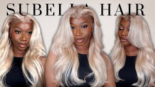 NO TONING NEEDED  Ash Blonde Curtain Bang Wig Install  Review  ft Subella Hair  Tan Dotson [upl. by Ellicott]