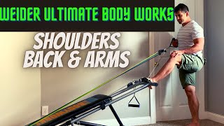 Weider Ultimate Body Works Total Gym Upper Body Workout Shoulders Back and Arms [upl. by Otaner635]