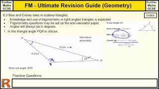 Geometry Sine and Cosine rules Ultimate revision guide for Further maths GCSE [upl. by Aridan]