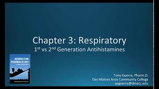 CC 1st vs 2nd Generation Antihistamines CH 3 RESPIRATORY NAPLEX  NCLEX PHARMACOLOGY REVIEW [upl. by Lester228]