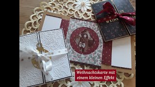 Weihnachtskarte mit einem kleinen Effekt basteln  persönliche Weihnachtskarte [upl. by Aliakim]