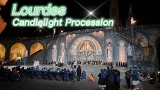 Walk in this massive Candlelight Procession at Lourdes France [upl. by Blackstock]