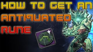 Destiny How to Get and Complete an Antiquated Rune [upl. by Yderf]