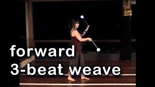 Beginner Poi Spinning Tutorial Forward 3Beat Weave [upl. by Koehler]