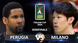 Semifinals Perugia vs Milano  Volleyball SuperLega Coppa Italia 2024 [upl. by Letnahc]