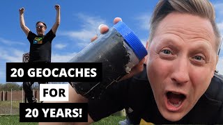 FINDING 20 GEOCACHES FOR 20 YEARS OF GEOCACHING [upl. by Schluter500]