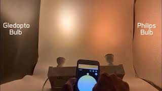 Gledopto GU10 5W 20 vs Philips Hue GU10 65W 45 [upl. by Akerley]