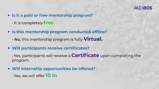 AKIJ iBOS Virtual Mentorship Program FAQ [upl. by Norval]