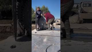 Saw blade replacement process 900mm blade to 12m blade for cutting concrete in depth [upl. by Nive]