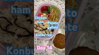 Day14 Potato galettes chicken ham Shio Konbu rice banana muffin for a kindergarten kid’s bento [upl. by Haleak362]