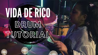 Camilo  Vida de rico  Drum Tutorial  Como tocar Vida de rico en la batería bateriaparaniños [upl. by Girish853]