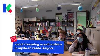 mondmaskers in de klas én op de speelplaats voor vijf en zes [upl. by Tamah970]