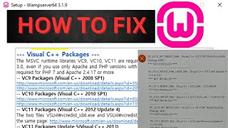 How to fix wampserver installing error VC packages install [upl. by Ario28]