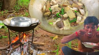 Countryside cooking skill Vegetable around home become delicious food poor cooking chief man [upl. by Enelaehs448]