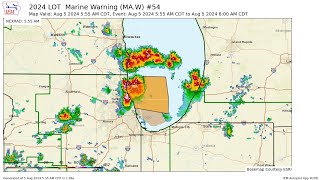 LOT Special Marine Warning for Lake Michigan EAS 714716 8524 [upl. by Einimod472]