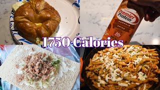 WHAT I EAT IN A DAY 1750 CALORIES  ENDING THE SHRED [upl. by Anoid]