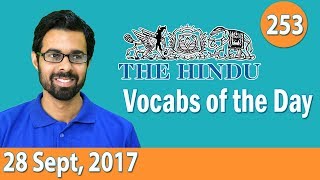 ✅ Daily The Hindu Vocabulary 28 Sept 2017  Learn 10 New Words with Tricks  Day253 [upl. by Derry]