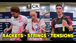 Badminton Racket Strings amp Tensions of Pro players from Denmark Bulgaria amp Belgium [upl. by Harret]