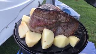 Roast Beef Yorkshire Pudding and Roast Potatoes on the Cadac Safari Chef 2 [upl. by Ecnarf]